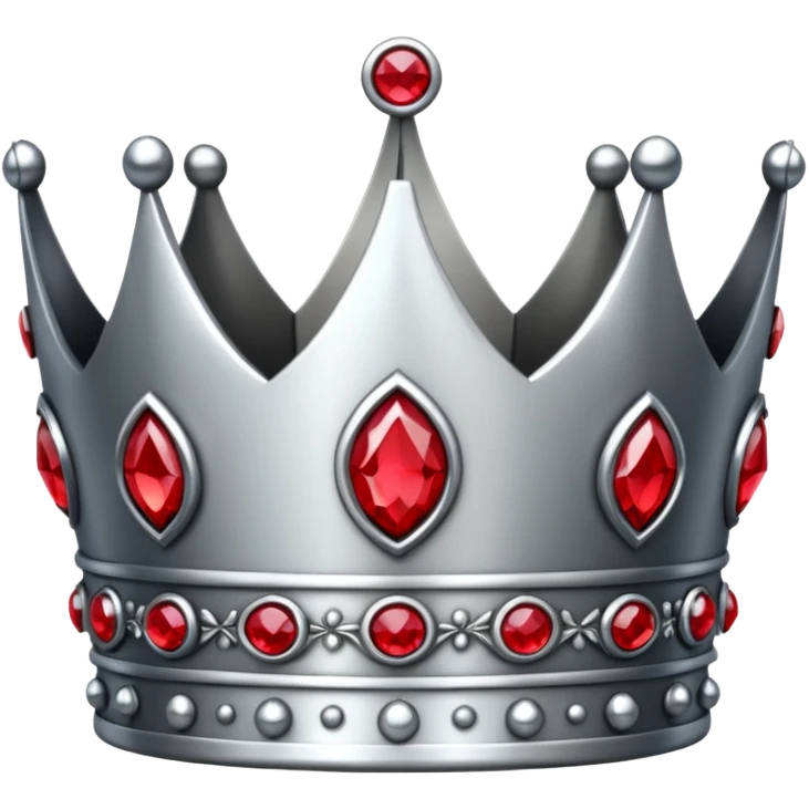 sliver crown with red gems emoji