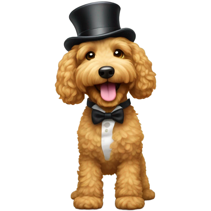 Golden doodle tap dance top hat emoji