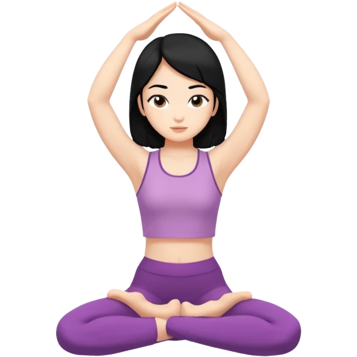 Garudasana by a girl 2D cartoon style emoji