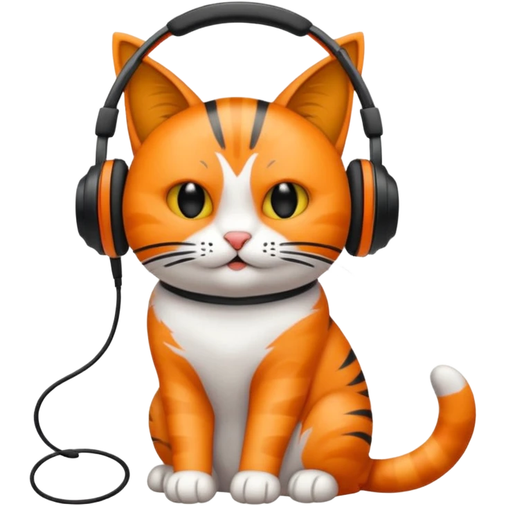 gato gritando con un microfono y con auriculares emoji
