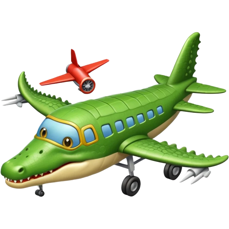 Cocodrilo funcionado con avión emoji