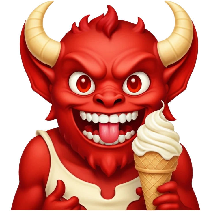 Demon eating icecream emoji