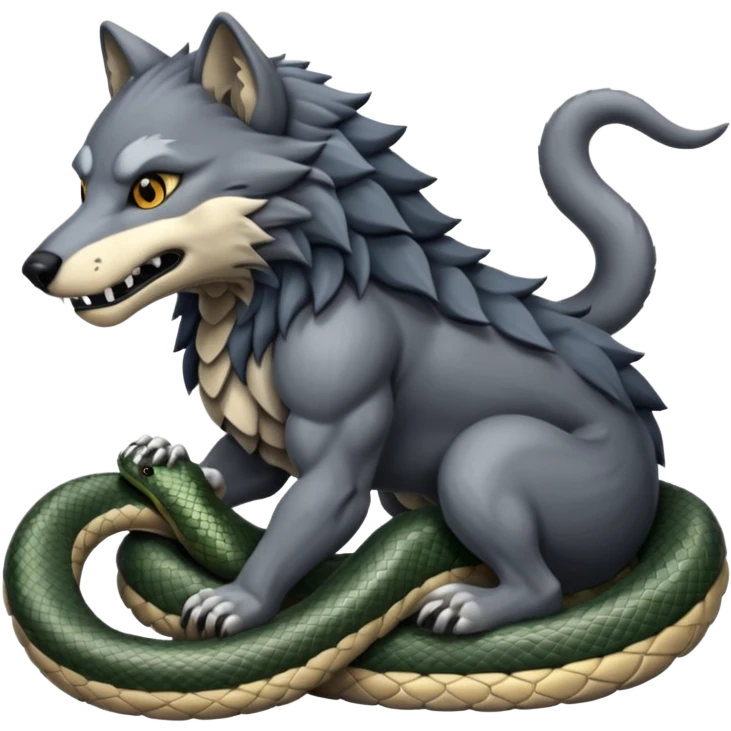 un lupo ed un serpente emoji