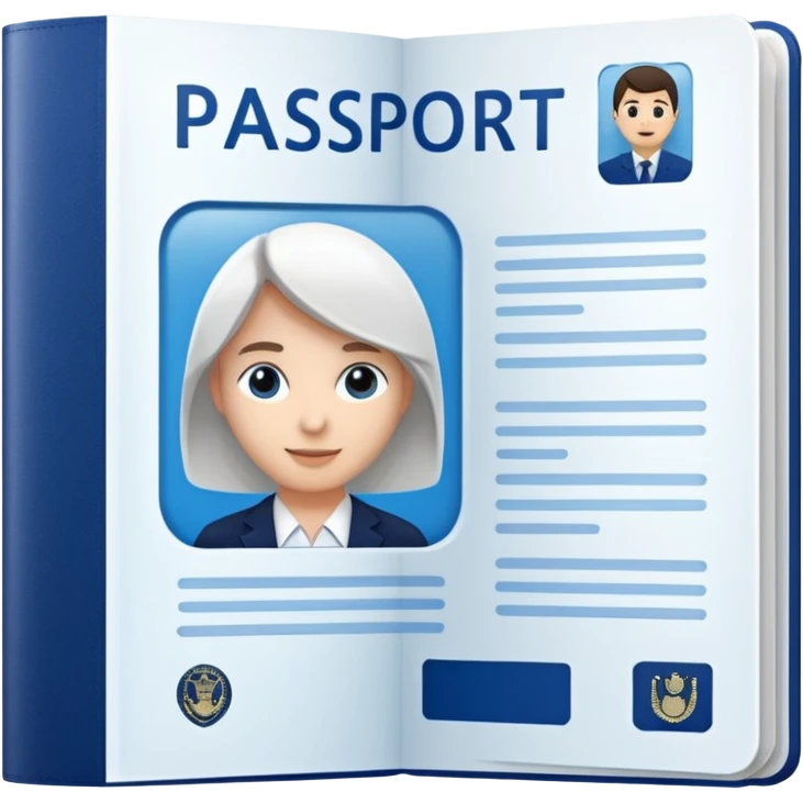 passport open showing ID page emoji