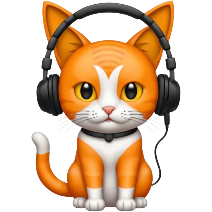 gato gritando con un microfono y con auriculares emoji