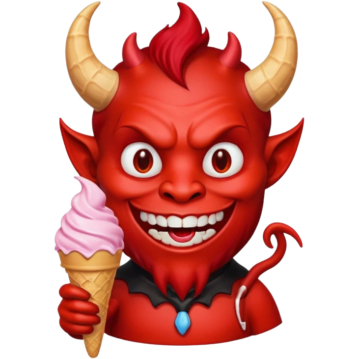 Devil with ice cream emoji