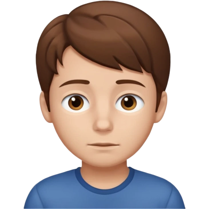 boy with brown hair and sleepy eyes emoji