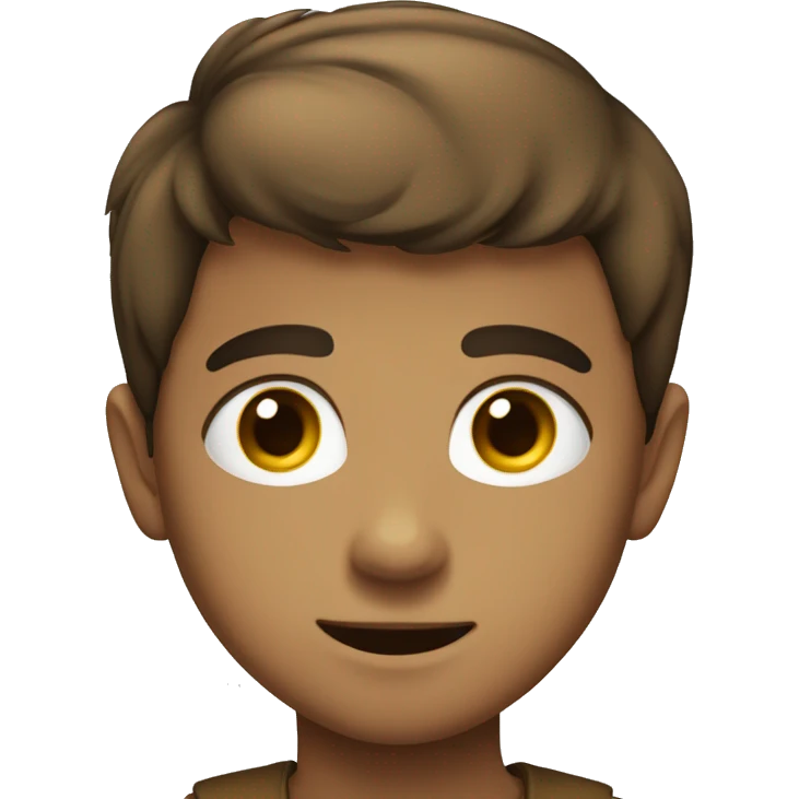 niño pelo castaño ojos marrones emoji