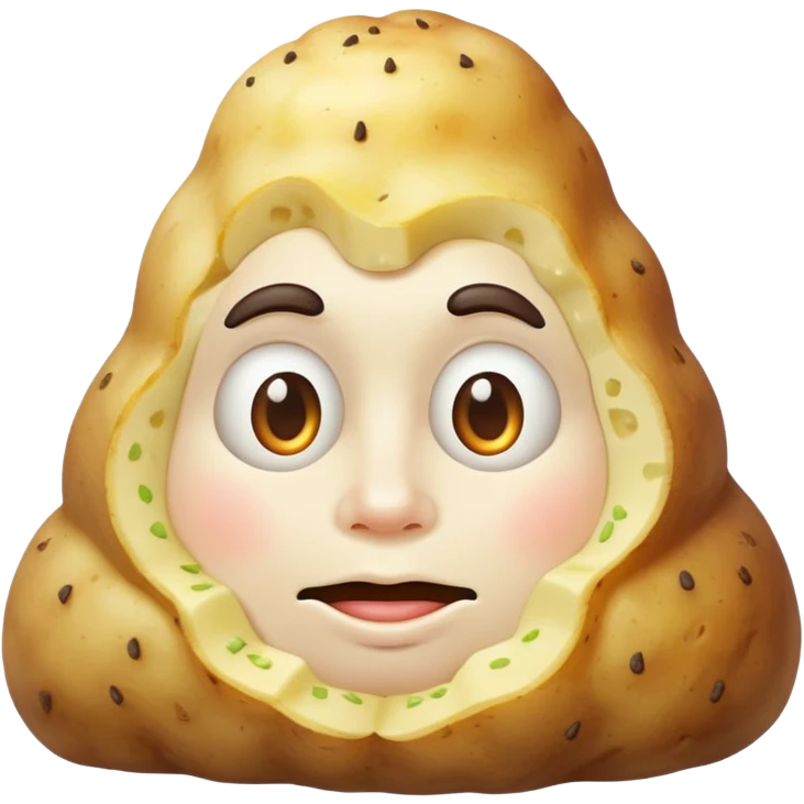 Potato Volacno mixed with face emoji
