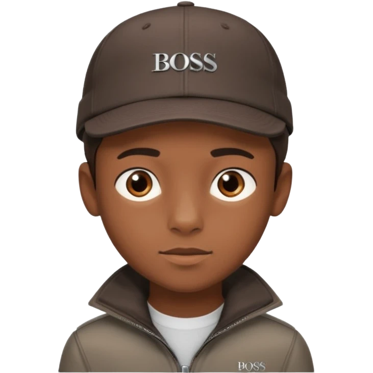 Haz un Niño moreno con una gorra Hugo boss emoji
