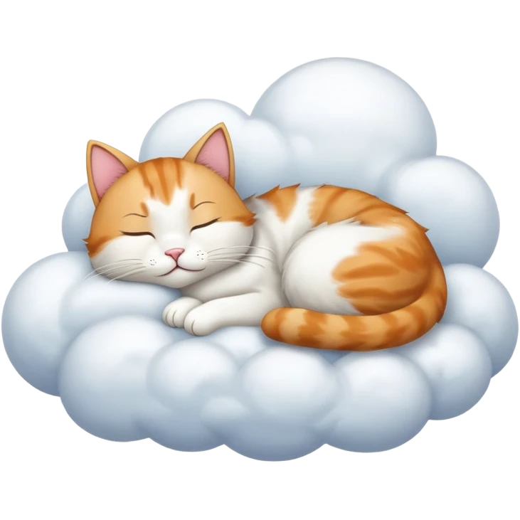 A cat sleeping on a cloud emoji
