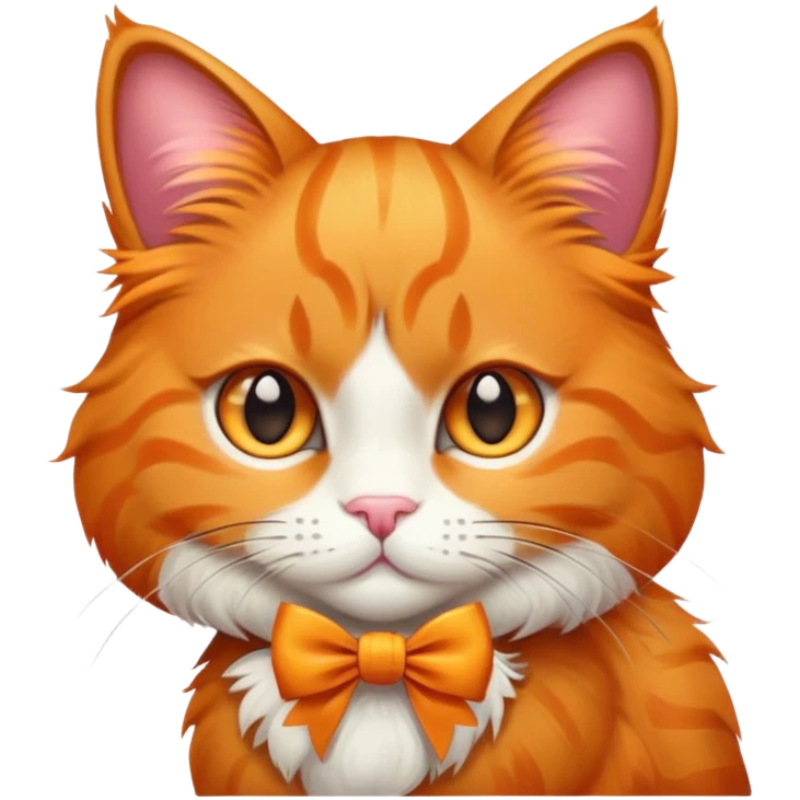 orange cat with bow  emoji