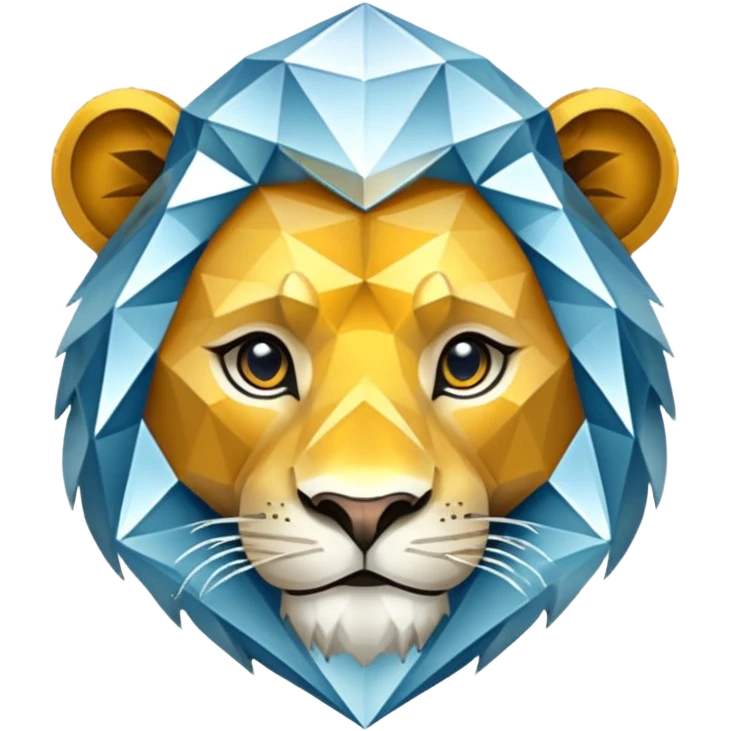Lion made of diamond emoji