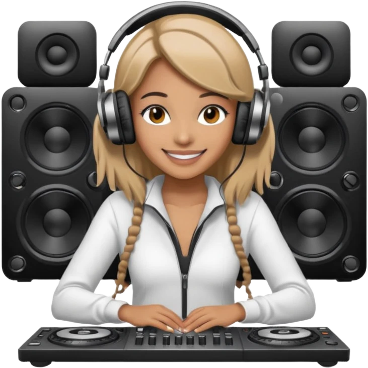 woman dj with setup emoji