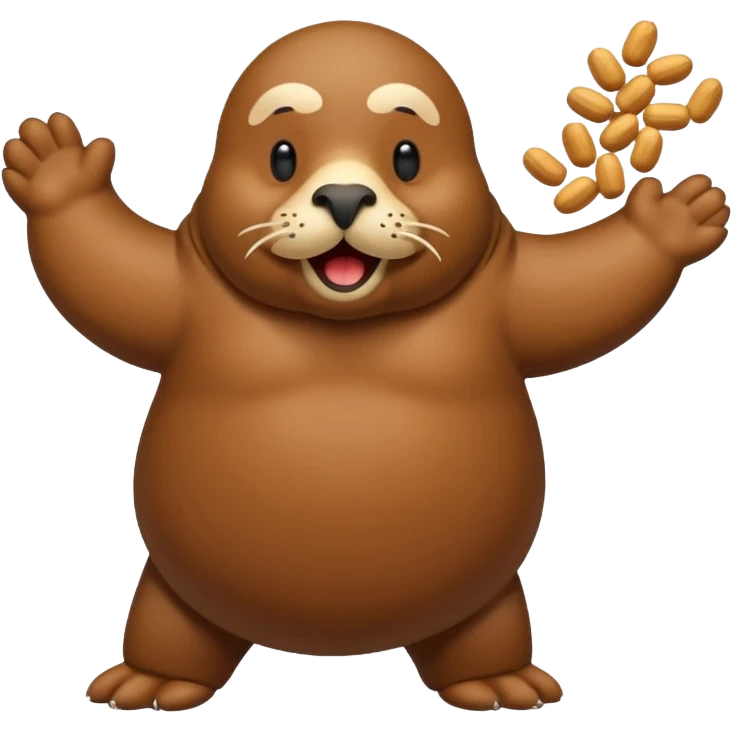 Walrus dancing with peanuts emoji