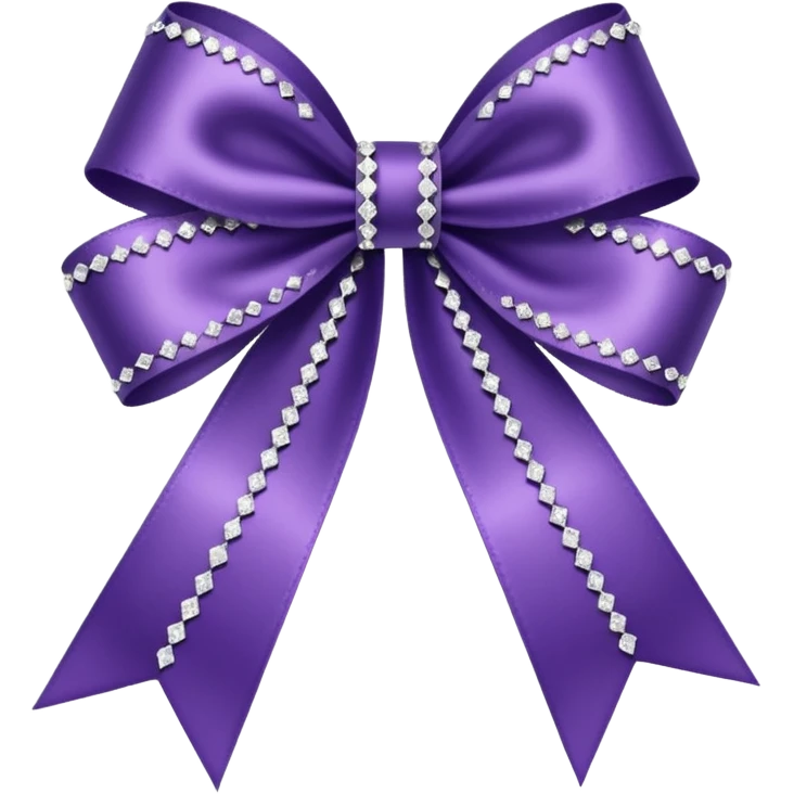violet ribbon with diamonds emoji