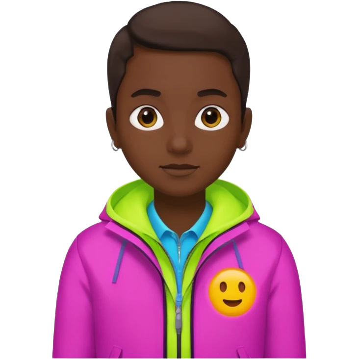 Russian underground fashion neon color jacket emoji