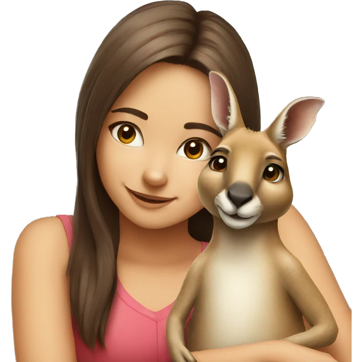 kangaroo with a girl emoji