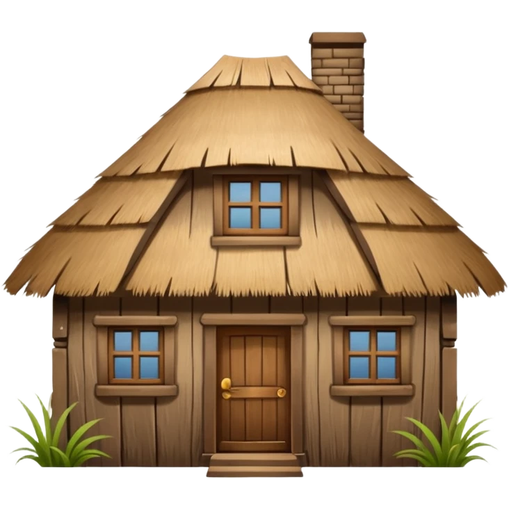saman çatılı ev emoji