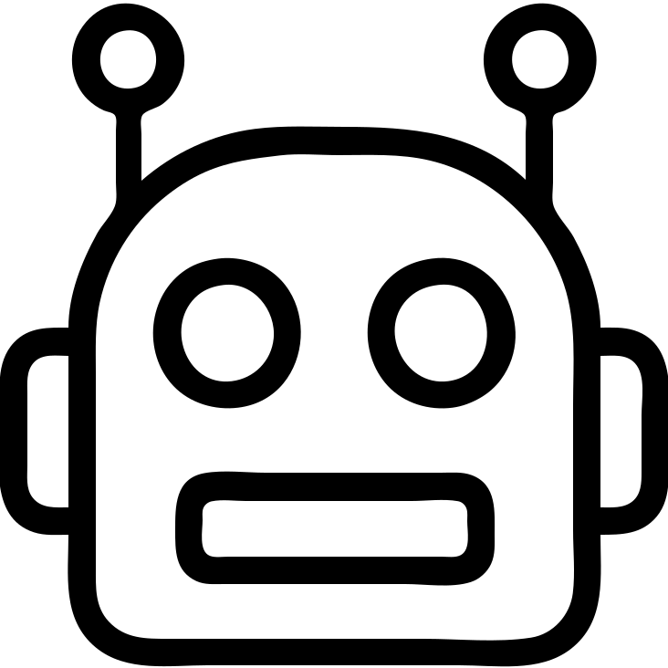 robot head icon, outlined, minimalistic emoji