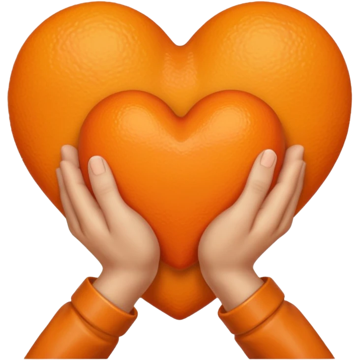 Pray hands + orange heart emoji