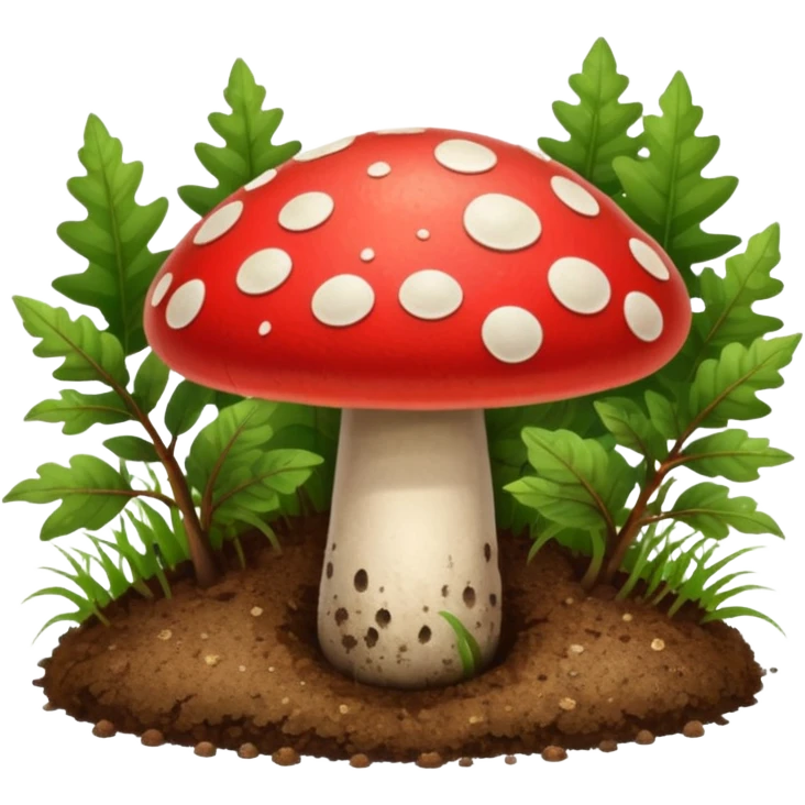 red magic mushroom wiht dirt emoji