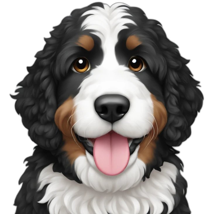 black white f1b bernedoodle slim emoji