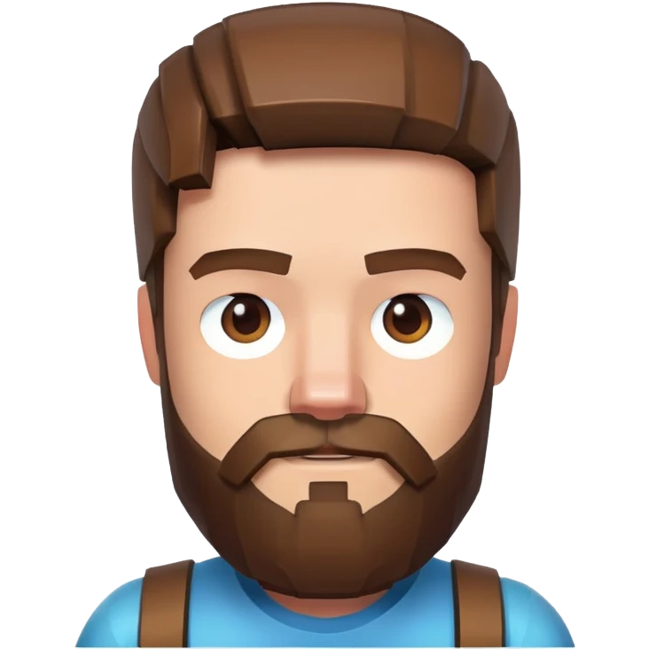 Steve from Minecraft movie with beard emoji