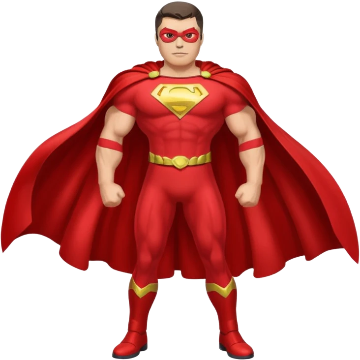 Superhero in red emoji