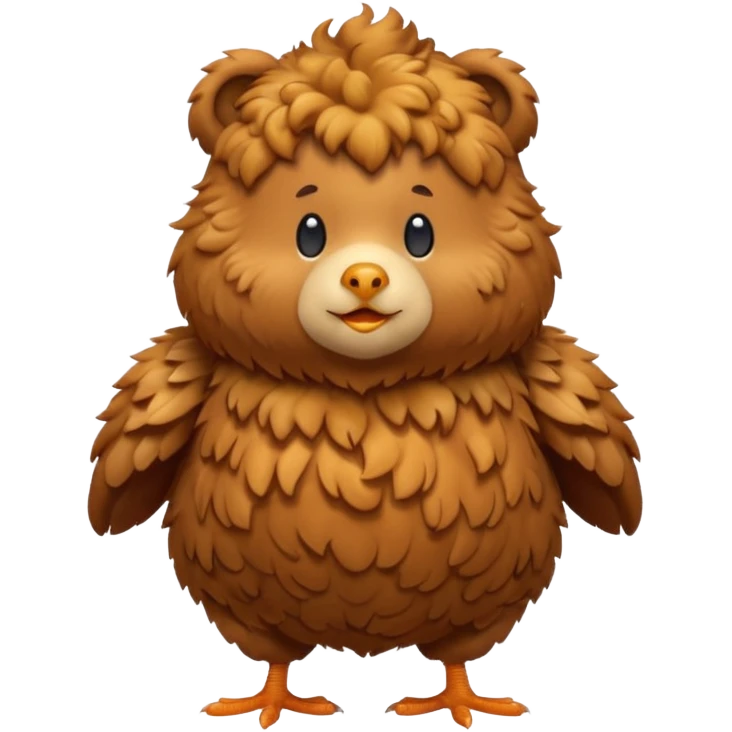 Chicken bear with curly hair emoji