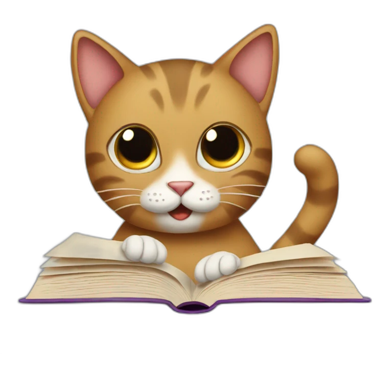 cat reading a book emoji