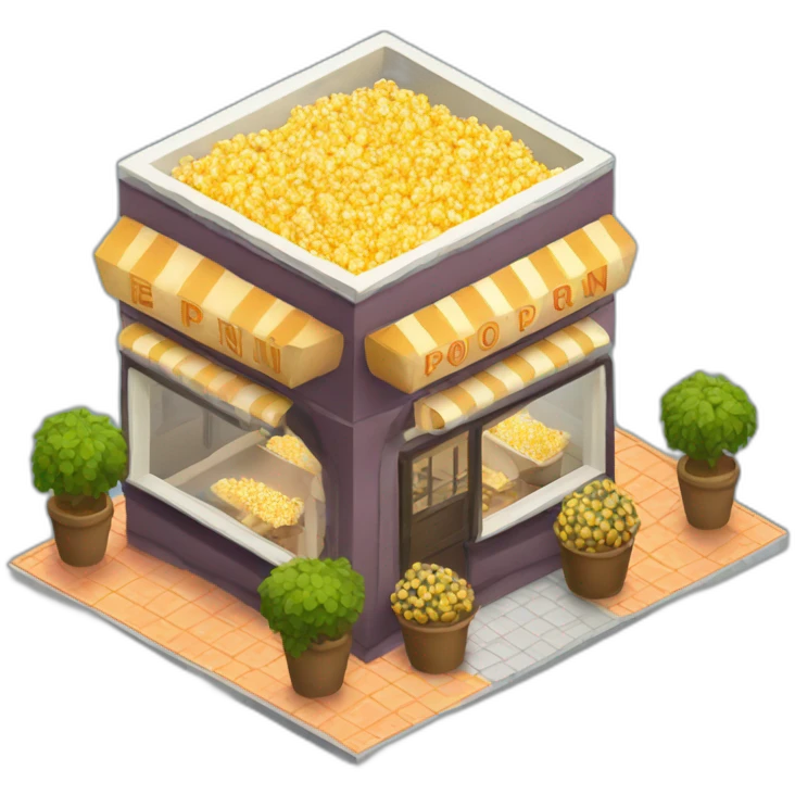 Popcorn cafe isometric emoji