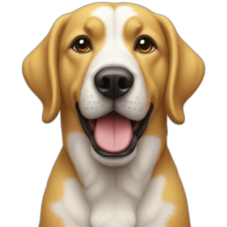 Chien jaune qui vient de fair caca emoji