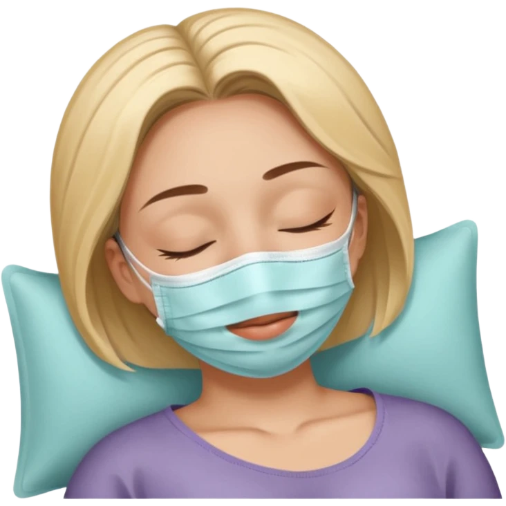 Lady with face mask spa beauty full face relaxing emoji