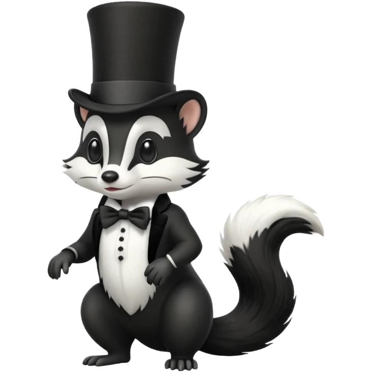Skunk with a top hat  emoji