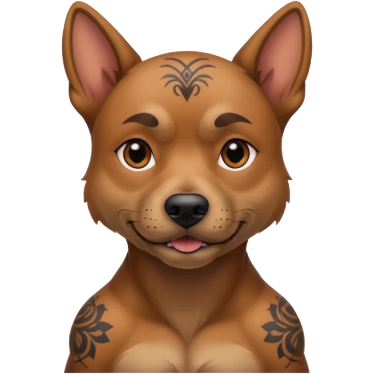 dog with lot of tattoos emoji
