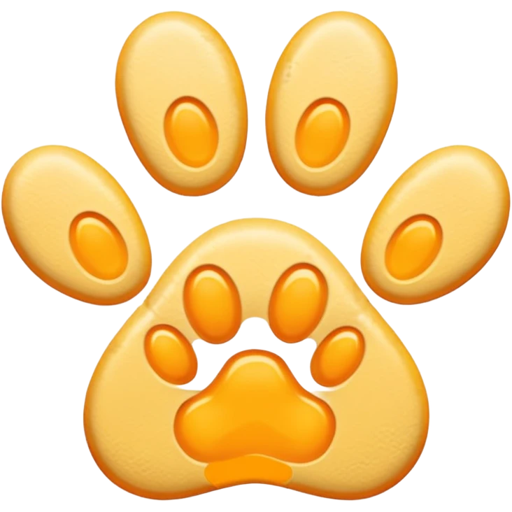 a very light pale pastel yellow-orange pawprint emoji