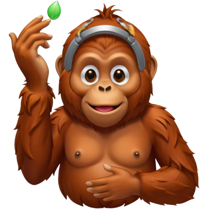 orangutang blowing kiss emoji