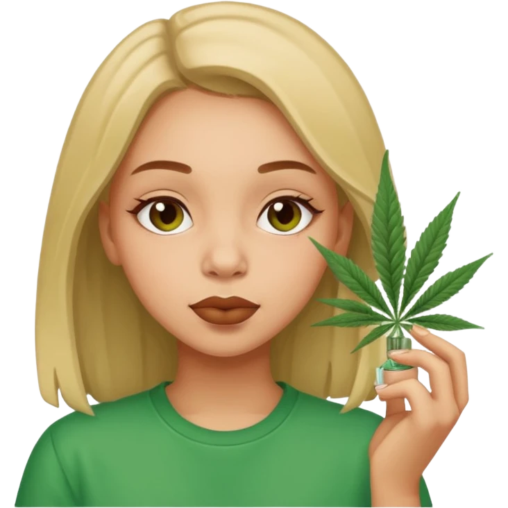 Girl smelling marijuana  emoji