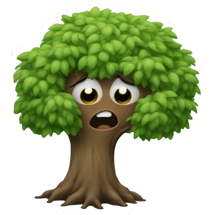 A crying tree emoji