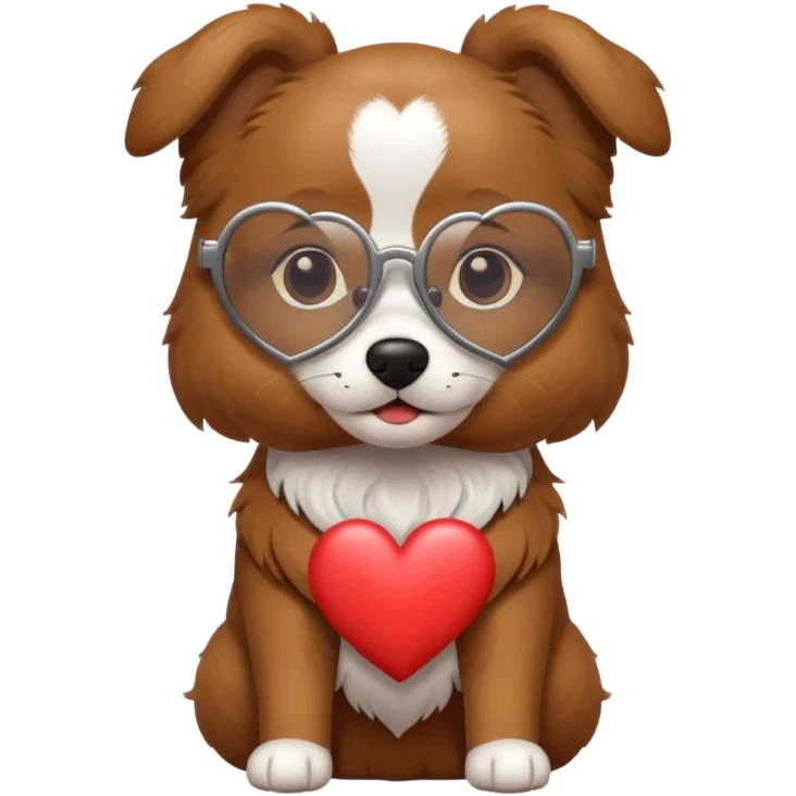 dog with heart classes emoji