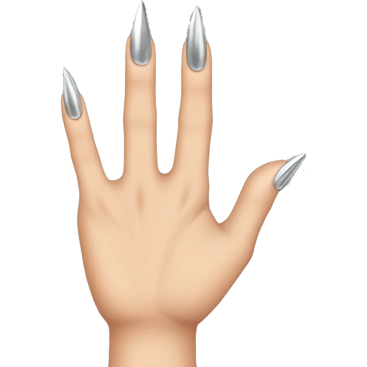 Hand with sharp, silver nails emoji