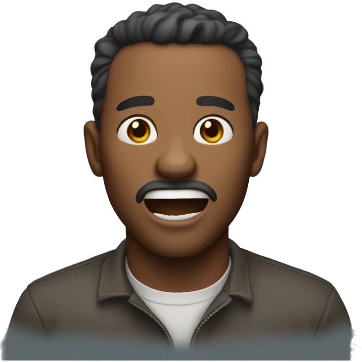 A man whose mouth is open with surprise and surprise emoji