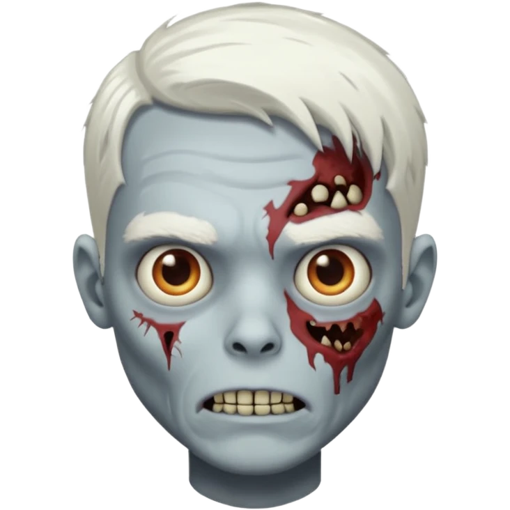 a zombie boy with a white hair emoji