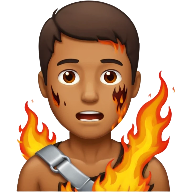  згенеруй чоловіка який померає під час пожару  emoji