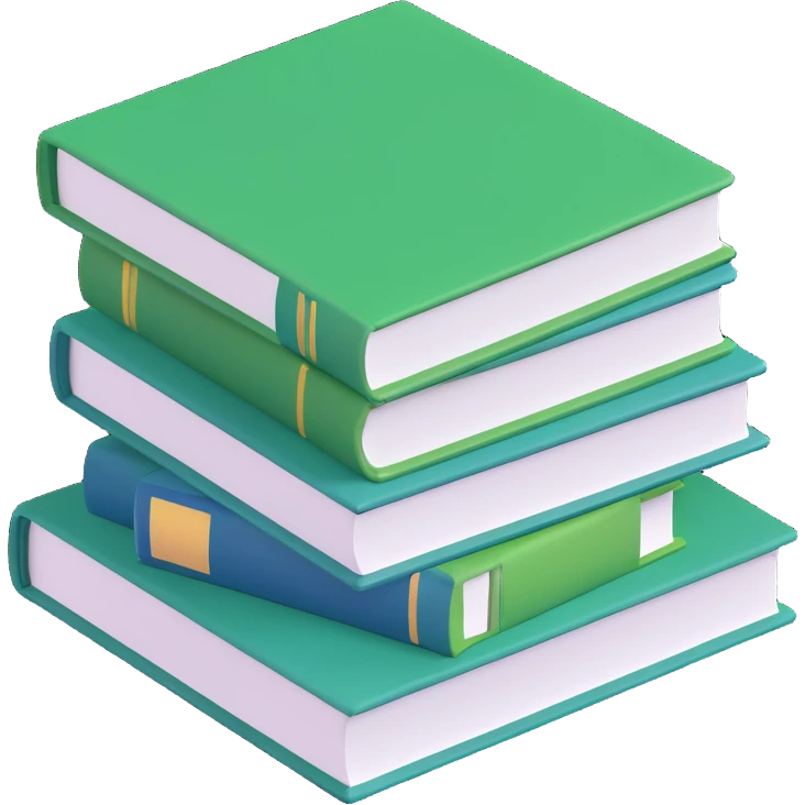 An open green book on top of a stack of green books emoji