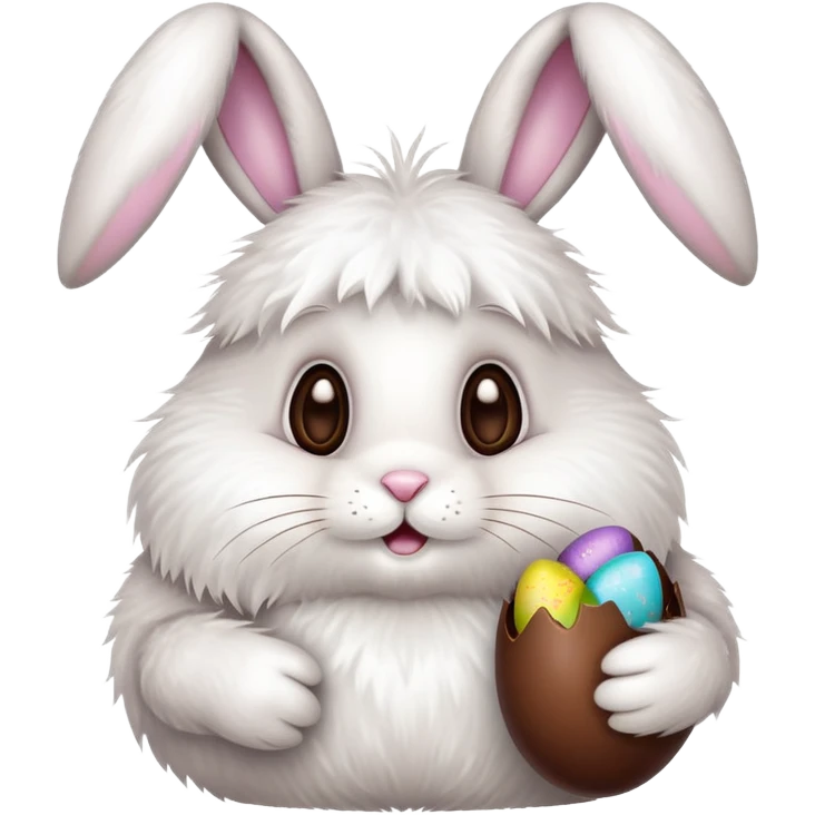 Easter bunny with chocolate emoji