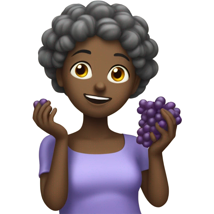 Caring eating grapes like a Queen emoji