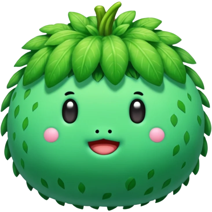 A green junimo from Stardew valley no mouth emoji | AI Emoji Generator
