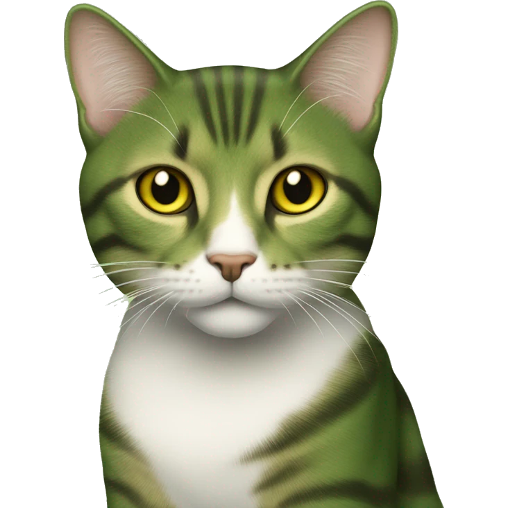 Gato verde e amarelo emoji